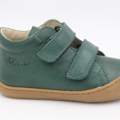 Naturino, Halbschuhe, Lauflerner, Ledersneaker, Leder, Klettverschluss, Schutzkappe, grün, weich, Mädchenschuhe, Jungsschuhe