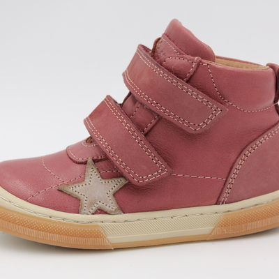 Bisgaard, Halbschuhe, Ledersneaker, Leder, Klettverschluss, Schutzkappe, altrosa, weich, Mädchenschuhe