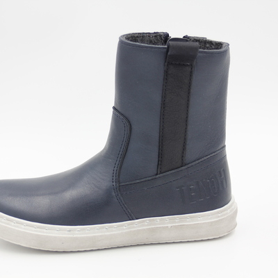 Telyoh, Stiefel, Leder, Reißverschluss, Schutzkappe, blau, weich, Mädchenschuhe