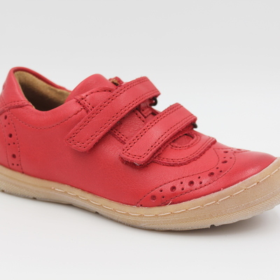 Froddo, Halbschuhe, Ledersneaker, Mädchenschuhe, Klettverschluss, Schutzkappe, Budapester-Muster, rot