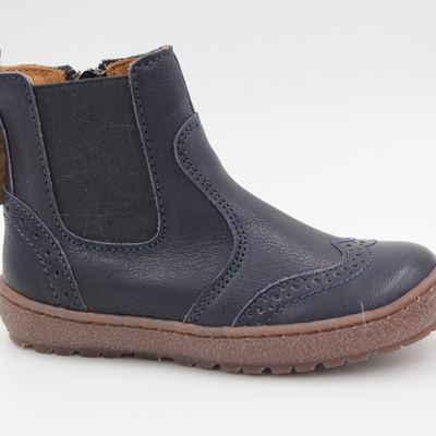 Bisgaard, Chelsea Boots, Leder, Mädchenschuhe, Jungsschuhe, Anziehlasche, Reißverschluss, Schutzkappe, blau