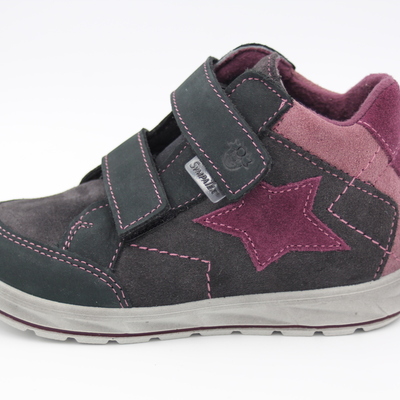 Ricosta, Halbschuhe, Ledersneaker, Leder, Klettverschluss, Schutzkappe, grau, weich, wasserdicht, Mädchenschuhe