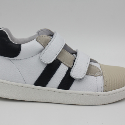 Clic, Halbschuhe, Ledersneaker, Leder, Klettverschluss, Schutzkappe, Mädchenschuhe, Jungsschuhe, blau, weiss