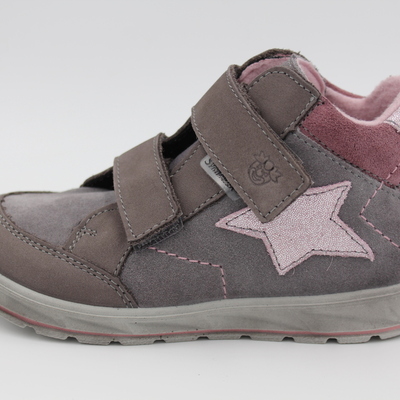 Ricosta, Halbschuhe, Ledersneaker, Leder, Klettverschluss, Schutzkappe, grau, weich, wasserdicht, Mädchenschuhe