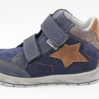 Ricosta, Halbschuhe, Ledersneaker, Leder, Klettverschluss, Schutzkappe, blau, weich, wasserdicht, Mädchenschuhe, Jungsschuhe