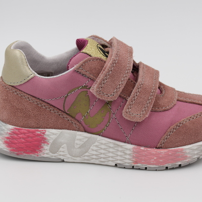 Naturino, Halbschuhe, Ledersneaker, Leder, Klettverschluss, Schutzkappe, altrosa, weich, mesh, Mädchenschuhe