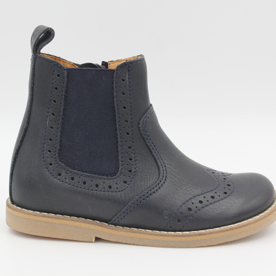 Chelsea Boots, Leder, Mädchenschuhe, Jungsschuhe, Reißverschluss, Anziehlasche, dunkelblau, Frühling