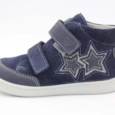 Ricosta, Halbschuhe, Ledersneaker, Leder, Klettverschluss, Schutzkappe, blau, weich, wasserdicht, Mädchenschuhe